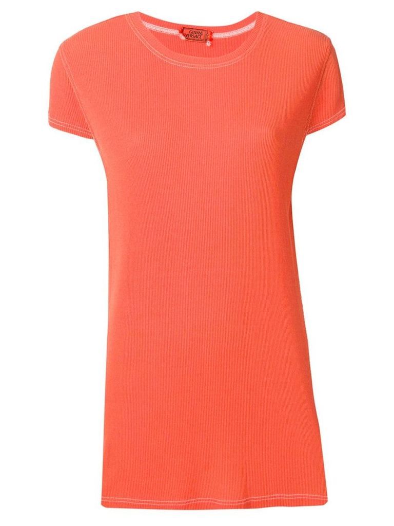 Versace Pre-Owned ribbed T-shirt - ORANGE