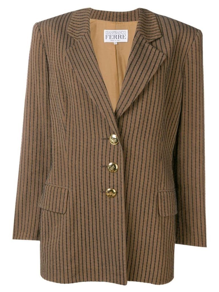 Gianfranco Ferré Pre-Owned 1980's striped blazer - Brown