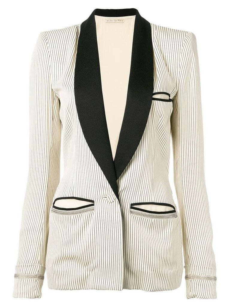 Balenciaga Pre-Owned 2000's striped blazer - White