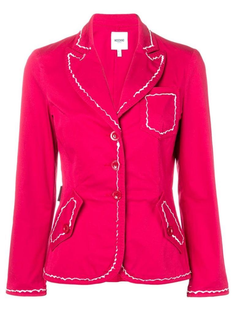 Moschino Pre-Owned 2000's contrast stitching blazer - Red