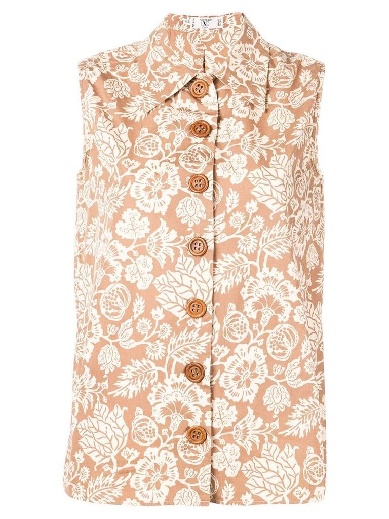 Valentino Pre-Owned 1970's floral print top - NEUTRALS