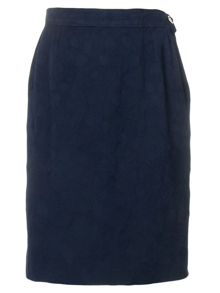 Yves Saint Laurent Pre-Owned 1980's straight fit skirt - Blue