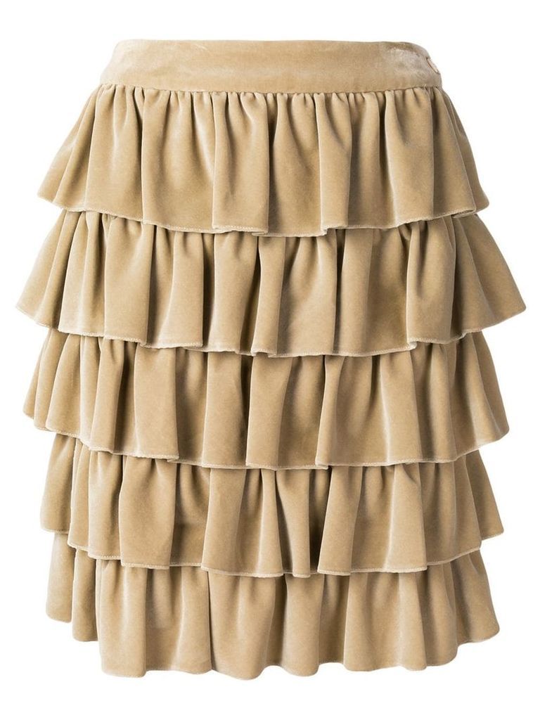 Chanel Pre-Owned 2001's ruffled skirt - NEUTRALS