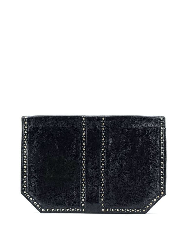 Yves Saint Laurent Pre-Owned 2000 perforated detail clutch - Black