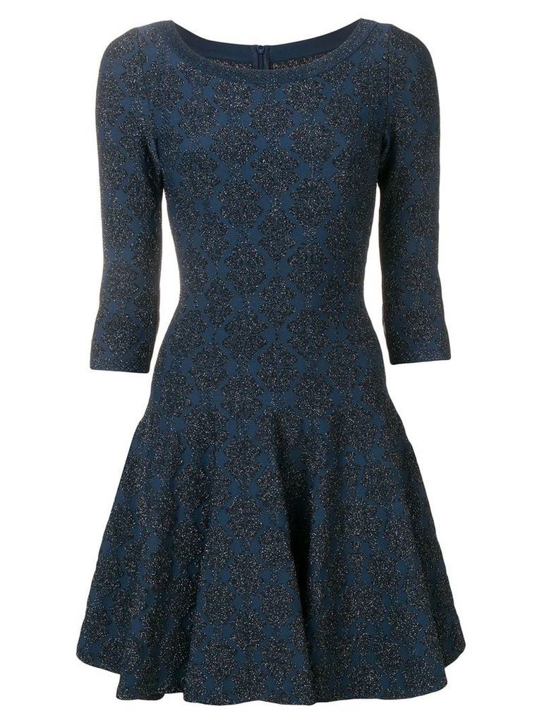 Alaïa Pre-Owned glitter detail flared dress - Blue