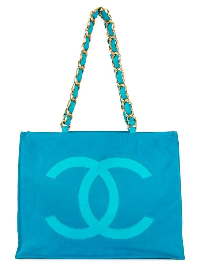 Chanel Pre-Owned 1991-1994 chain shoulder tote bag - Blue