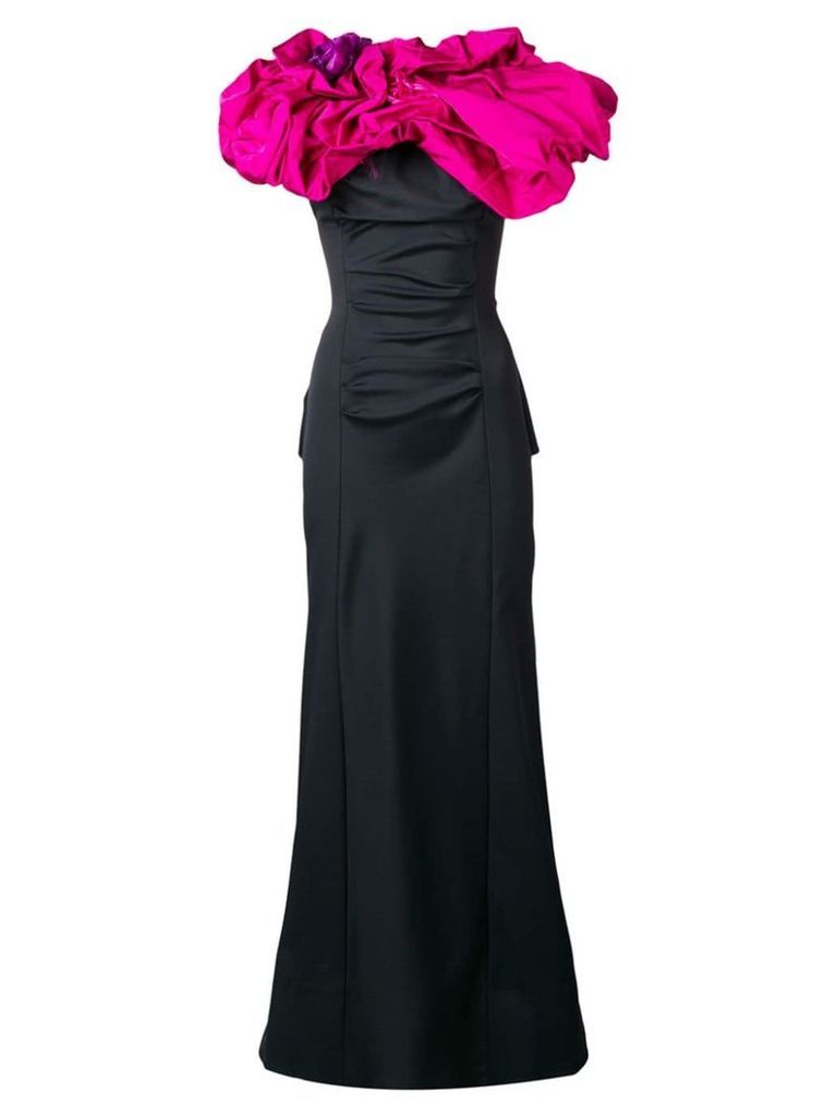 Nina Ricci Pre-Owned 2000's draped long dress - Black