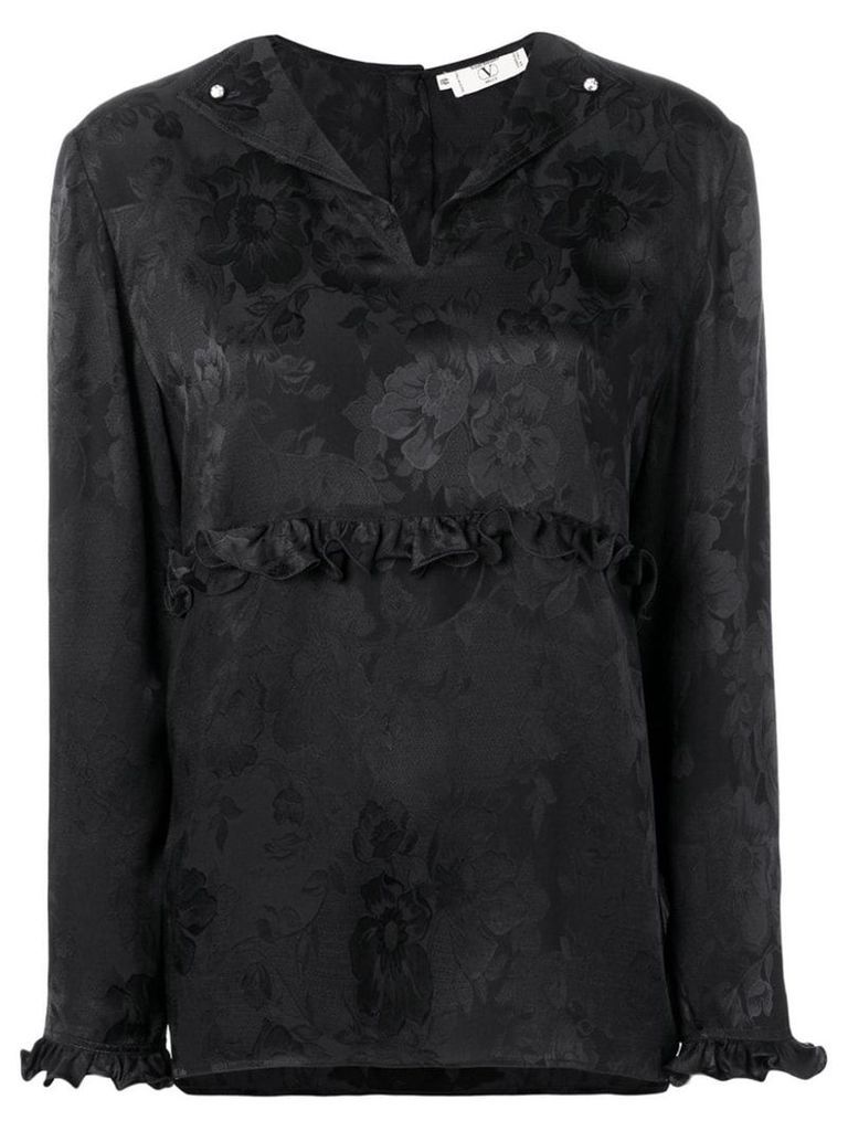 Valentino Pre-Owned 1980's rose print blouse - Black