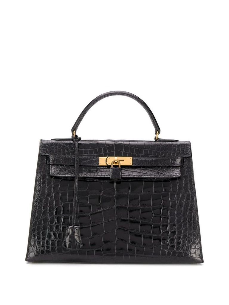 Hermès Pre-Owned 1976 Iconic Kelly Alligator 32 cm bag - Black