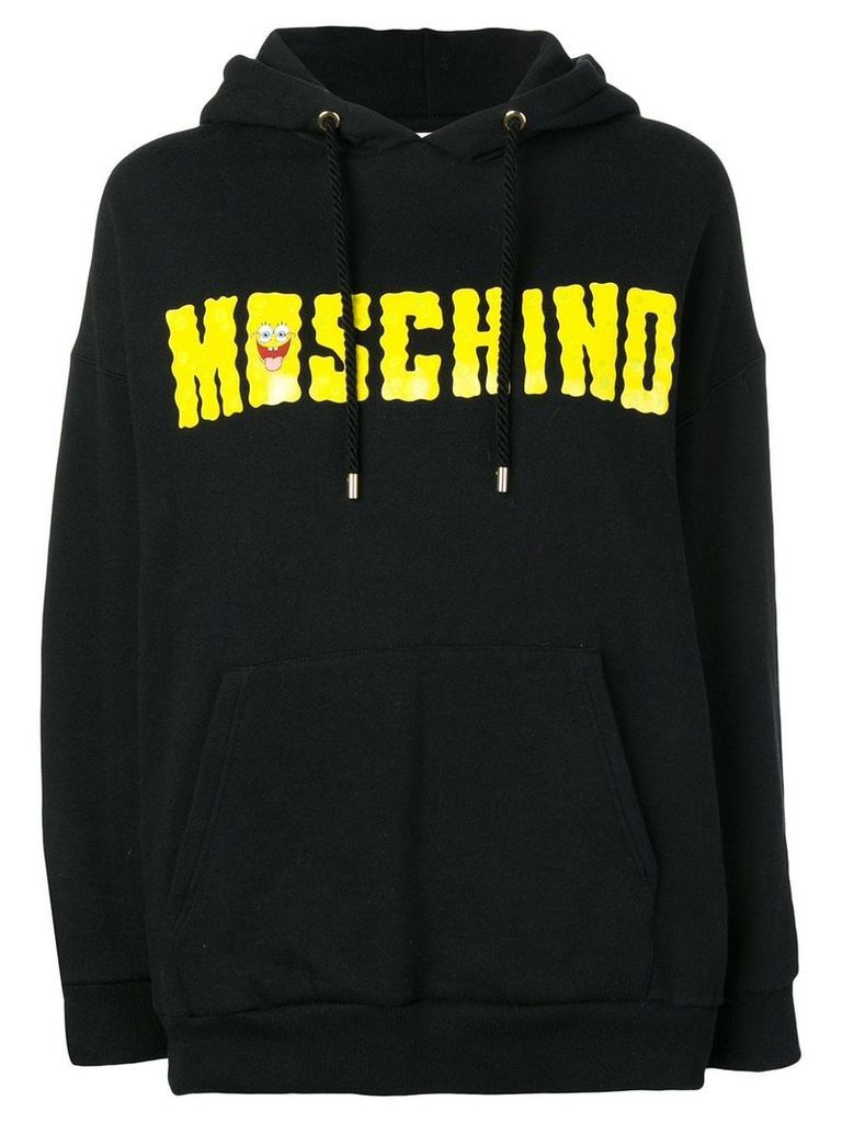 Moschino Pre-Owned 2000's logo drawstring hoodie - Black