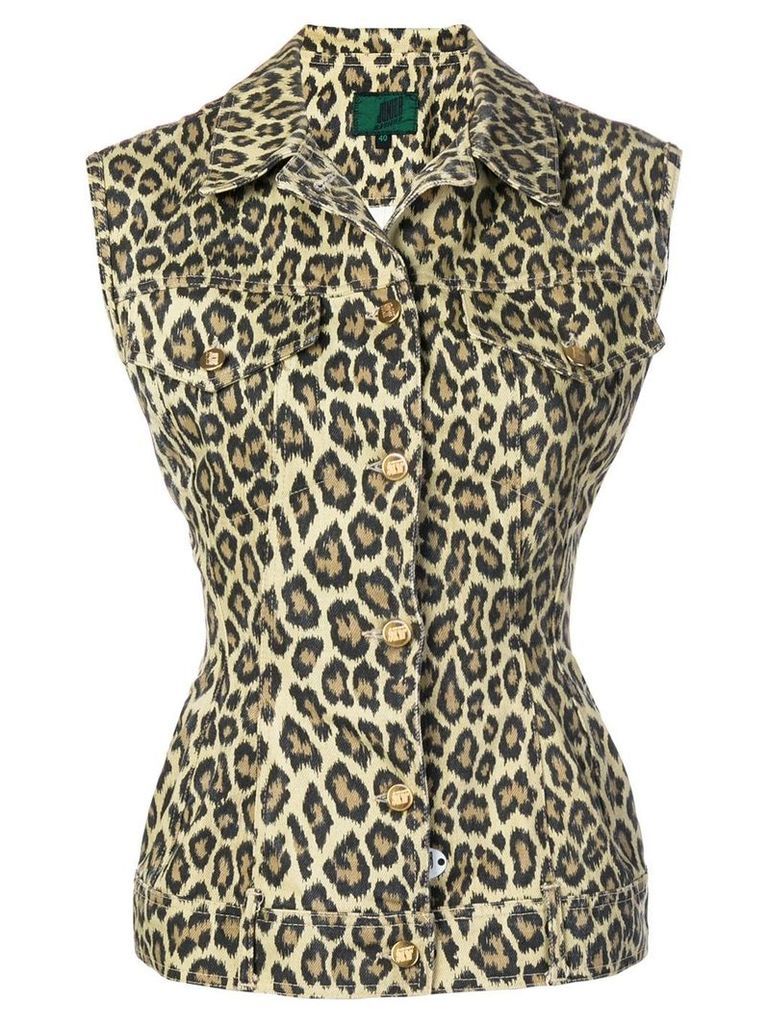Jean Paul Gaultier Pre-Owned 1990's leopard printed vest - Yellow