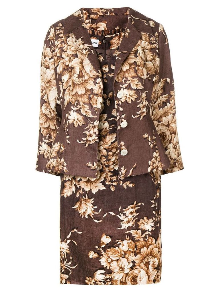 Dolce & Gabbana Pre-Owned 2000's floral two-piece skirt suit - Brown