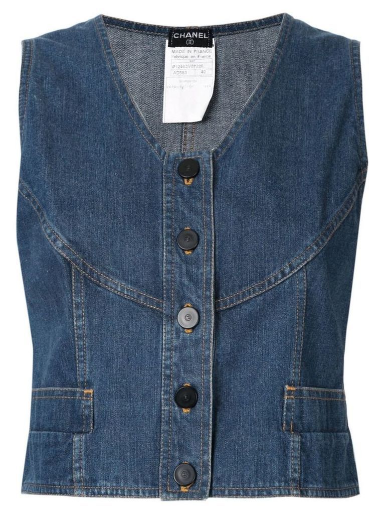 Chanel Pre-Owned sleeveless vest top - Blue