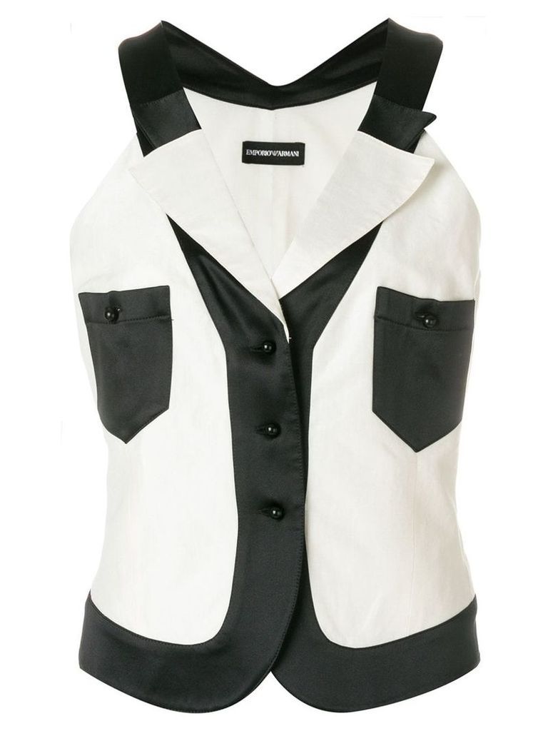 Giorgio Armani Pre-Owned layered lapels waistcoat - Black