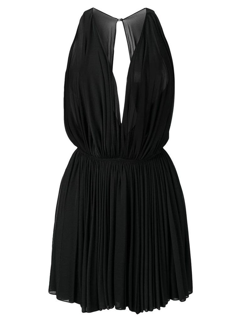 Alaïa Pre-Owned 1990's sheer pleated mini dress - Black