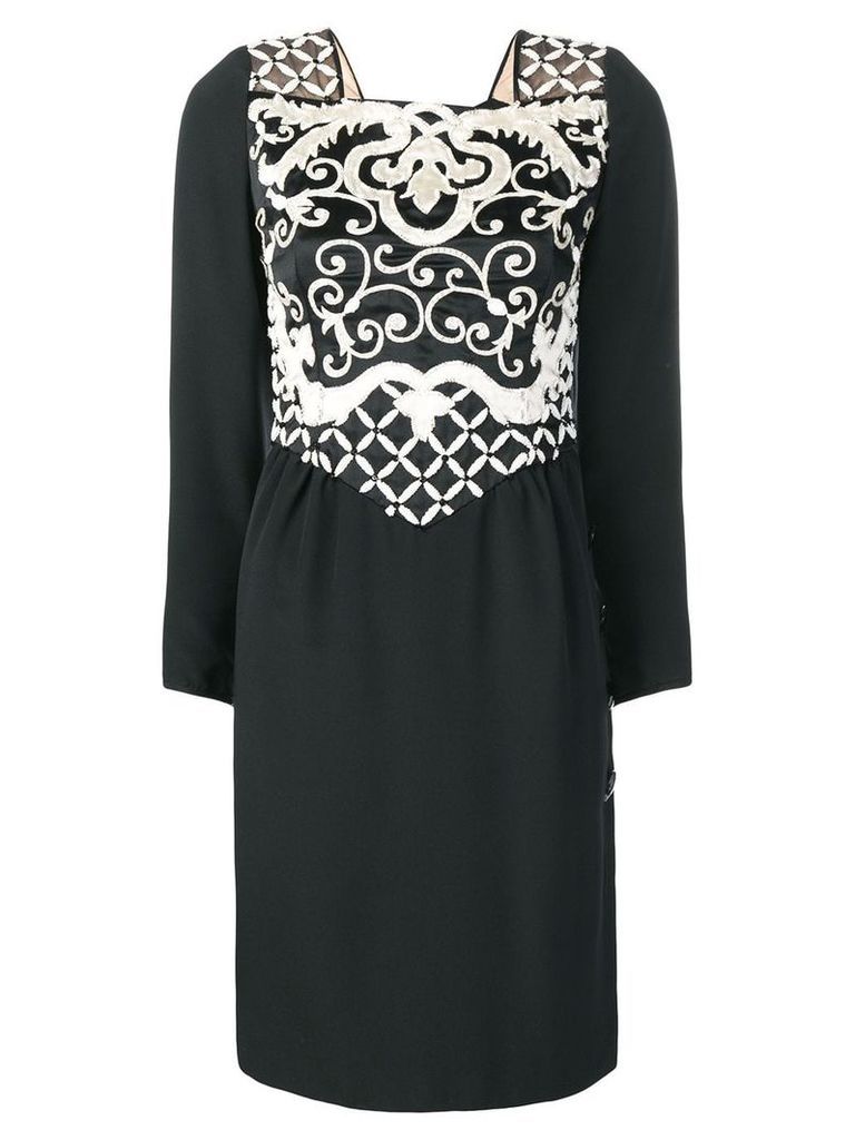 Valentino Pre-Owned embroidered cocktail dress - Black