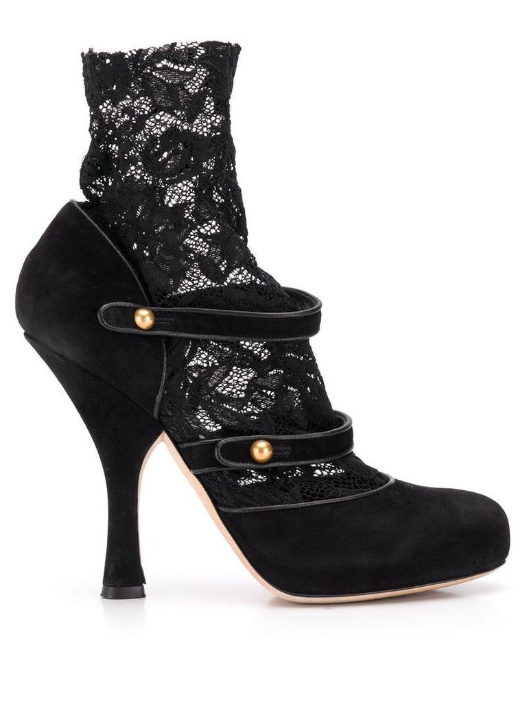 Dolce & Gabbana Pre-Owned 1990's lace ankle boots - Black