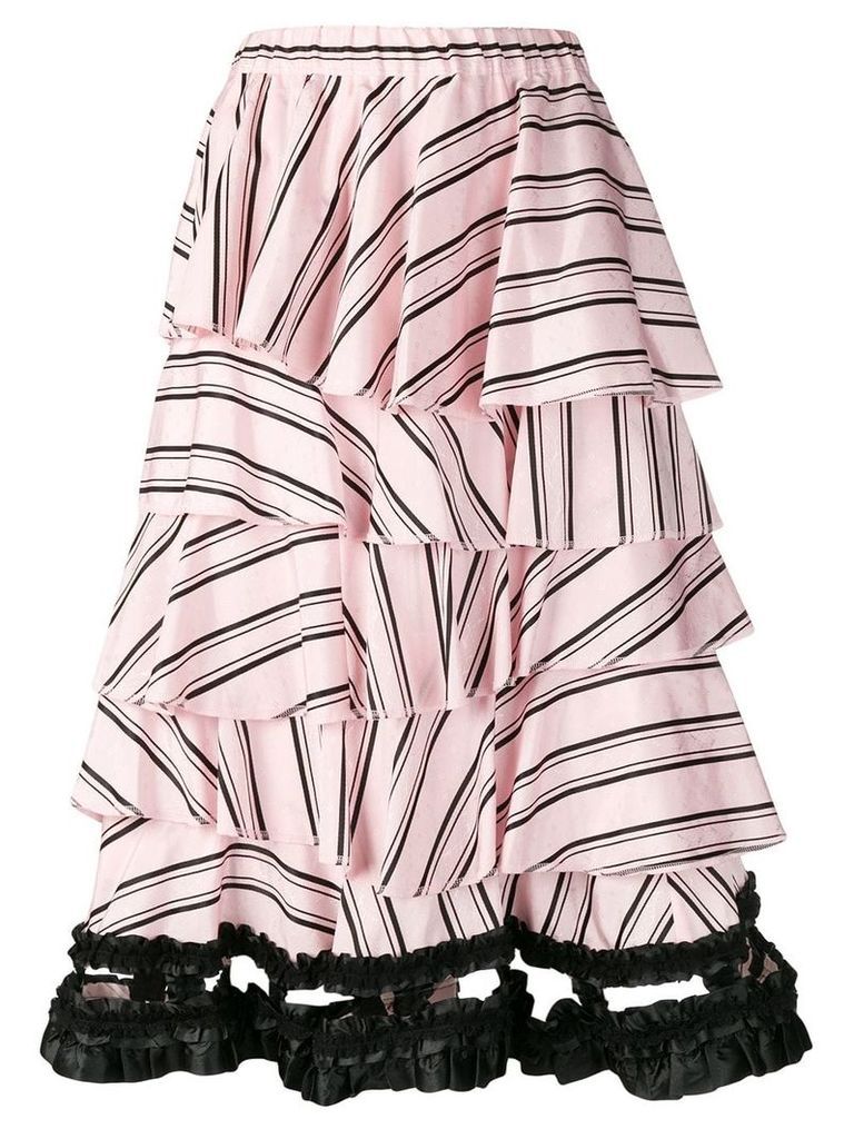 Comme Des Garçons Pre-Owned layered striped skirt - PINK