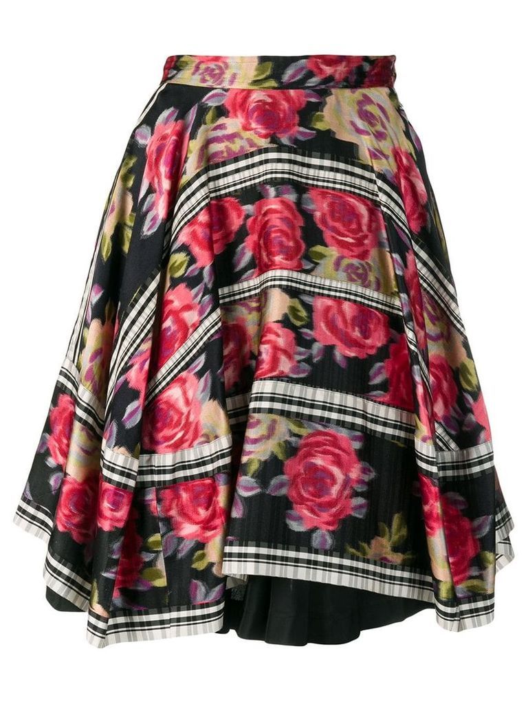 Comme Des Garçons Pre-Owned 1989's layered floral skirt - Black