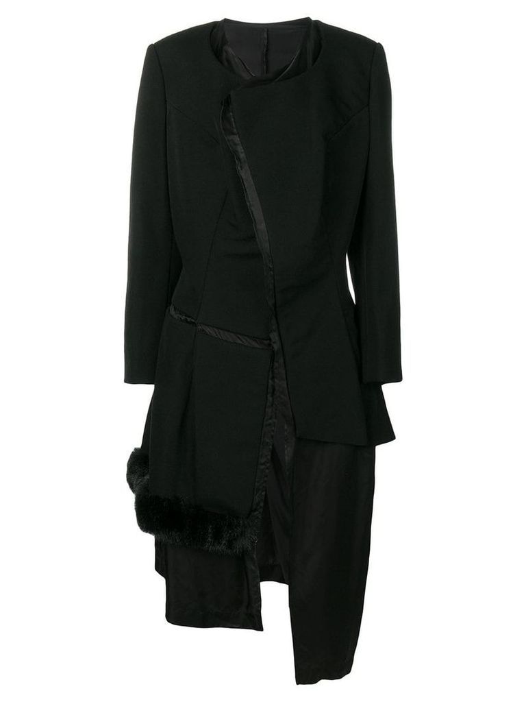 Comme Des Garçons Pre-Owned 1997's faux fur trim deconstructed coat -