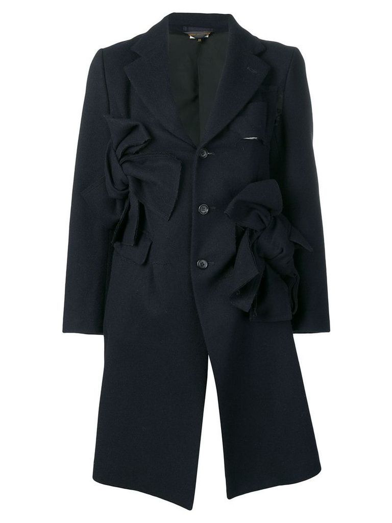 Comme Des Garçons Pre-Owned bow detailed coat - Blue