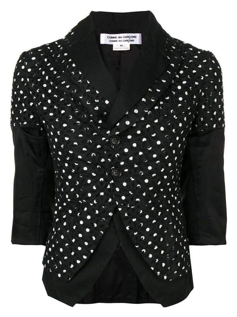 Comme Des Garçons Pre-Owned panelled polka dot print jacket - Black