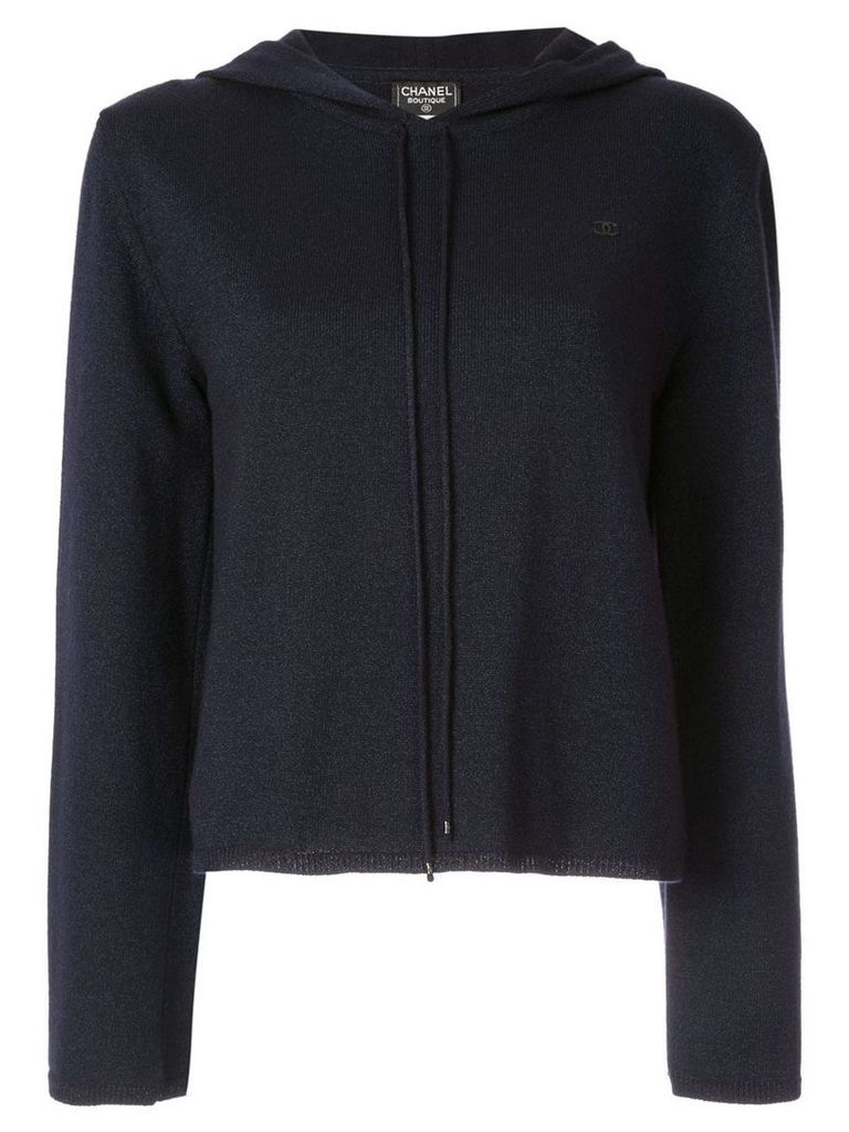 Chanel Pre-Owned knitted hoodie - Blue
