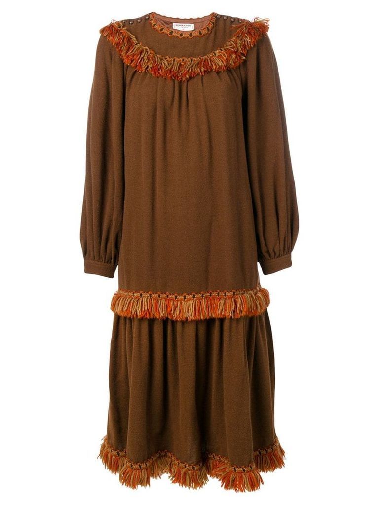 Yves Saint Laurent Pre-Owned 1980's fringed boho dress - Brown