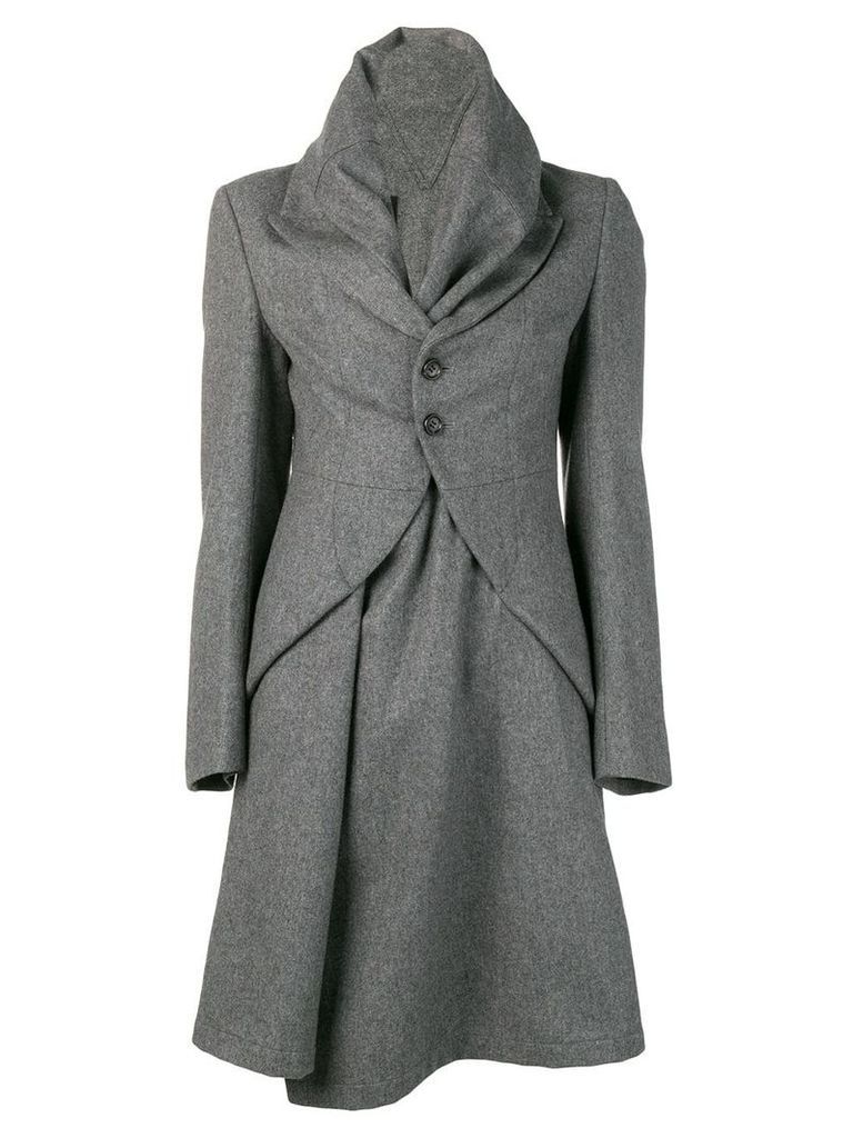 Comme Des Garçons Pre-Owned funnel collar coat - Grey