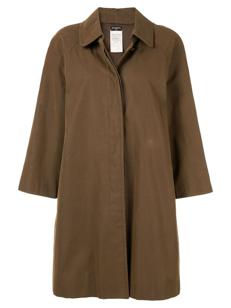 Chanel Pre-Owned 1997 Long Sleeve Coat Jacket - Brown