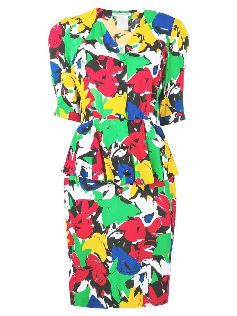 Guy Laroche Pre-Owned 1980's floral two piece dress - White