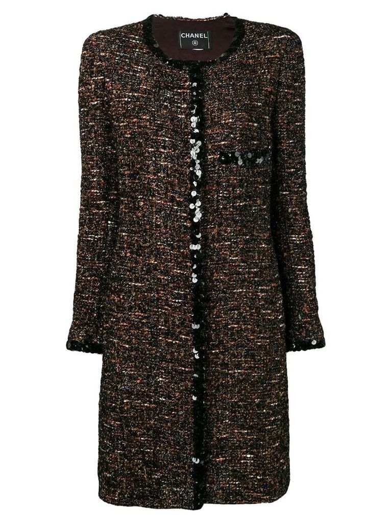 Chanel Pre-Owned 2000's bouclé tweed coat - Brown