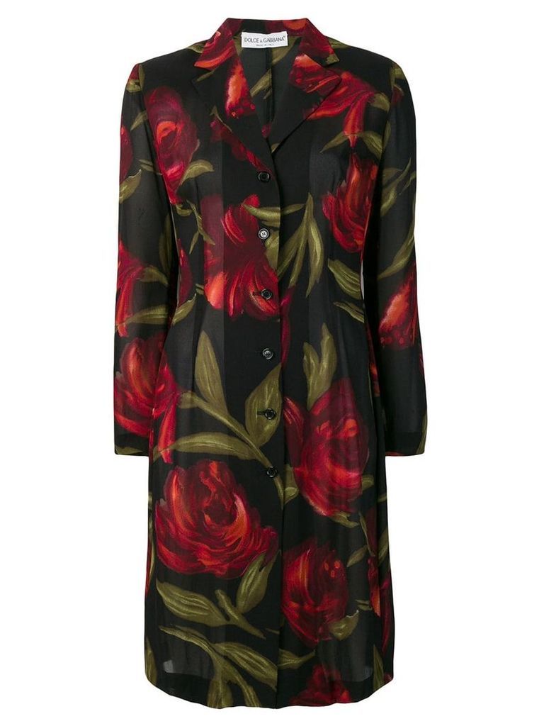 Dolce & Gabbana Pre-Owned 1990's floral shirt dress - Black
