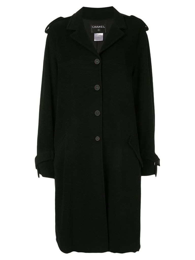 Chanel Pre-Owned 2005 long sleeve coat - Black