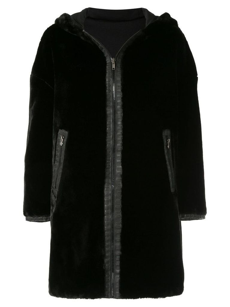 Fendi Pre-Owned Reversible Long Sleeve Fur Coat - Black