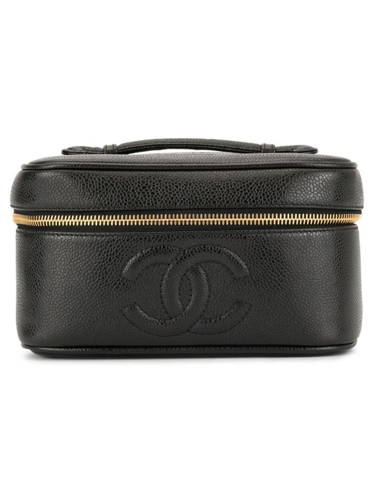 Chanel Pre-Owned CC stitch cosmetic bag - Black
