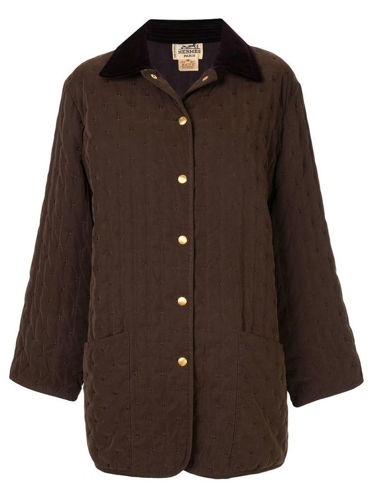 Hermès pre-owned Long Sleeve Coat - Brown