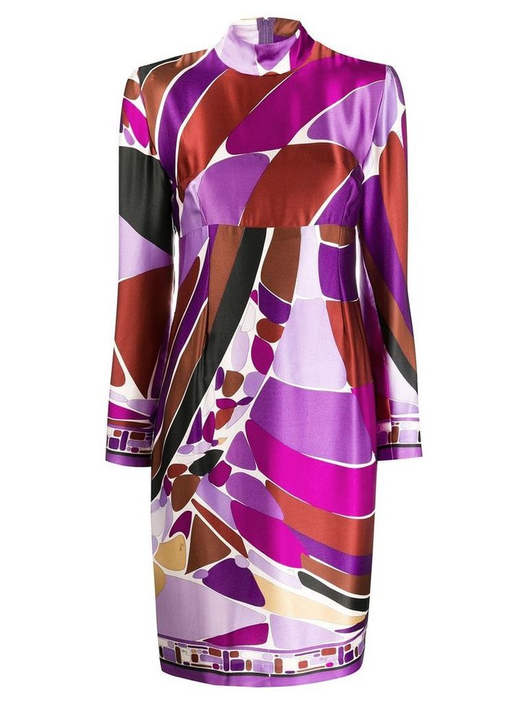 Emilio Pucci Pre-Owned 2000's pritned high-neck dress - Purple