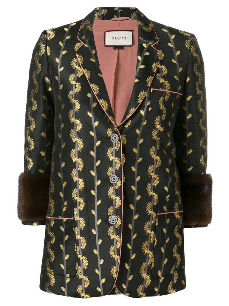 Gucci Pre-Owned metallic detail blazer jacket - Black