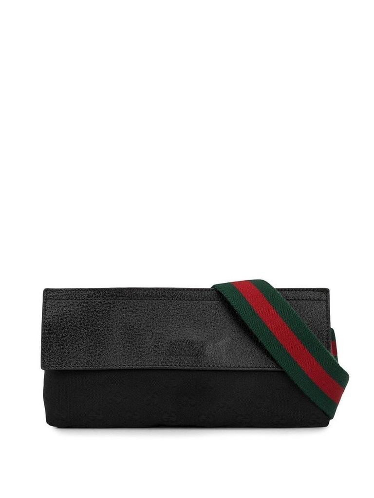 Gucci Pre-Owned Web strap shoulder bag - Black