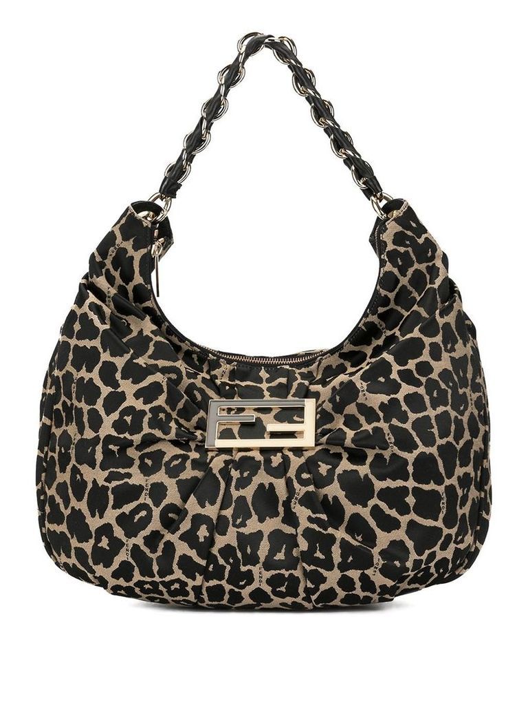 Fendi Pre-Owned leopard print small hobo bag - Brown