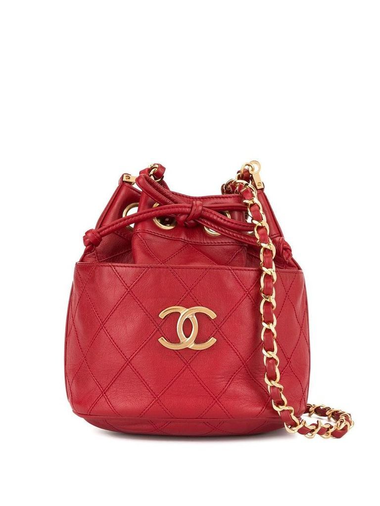 Chanel Pre-Owned 1986-1988 Cosmos quilted bucket bag - Red