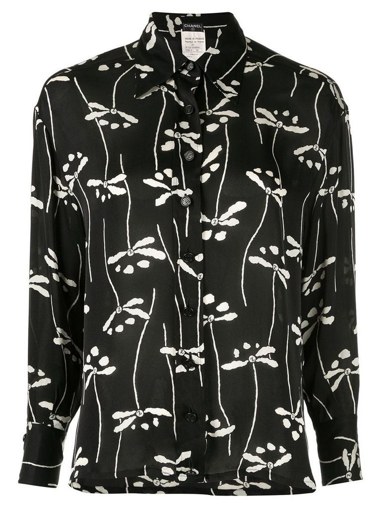 Chanel Pre-Owned 1996 dragonfly print shirt - Black