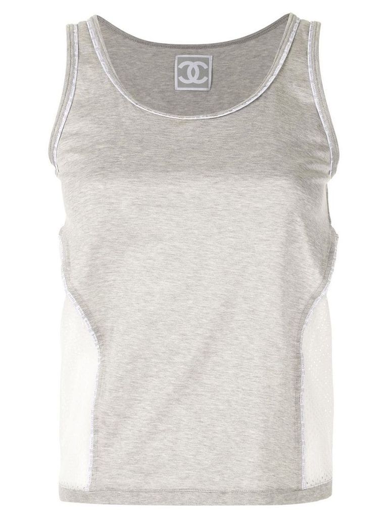 Chanel Pre-Owned mesh panels tank top - Grey