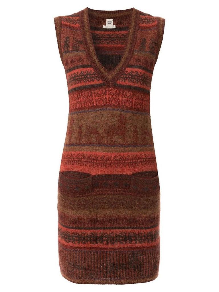 Hermès Pre-Owned 1998-2004 sleeveless knitted dress - Brown