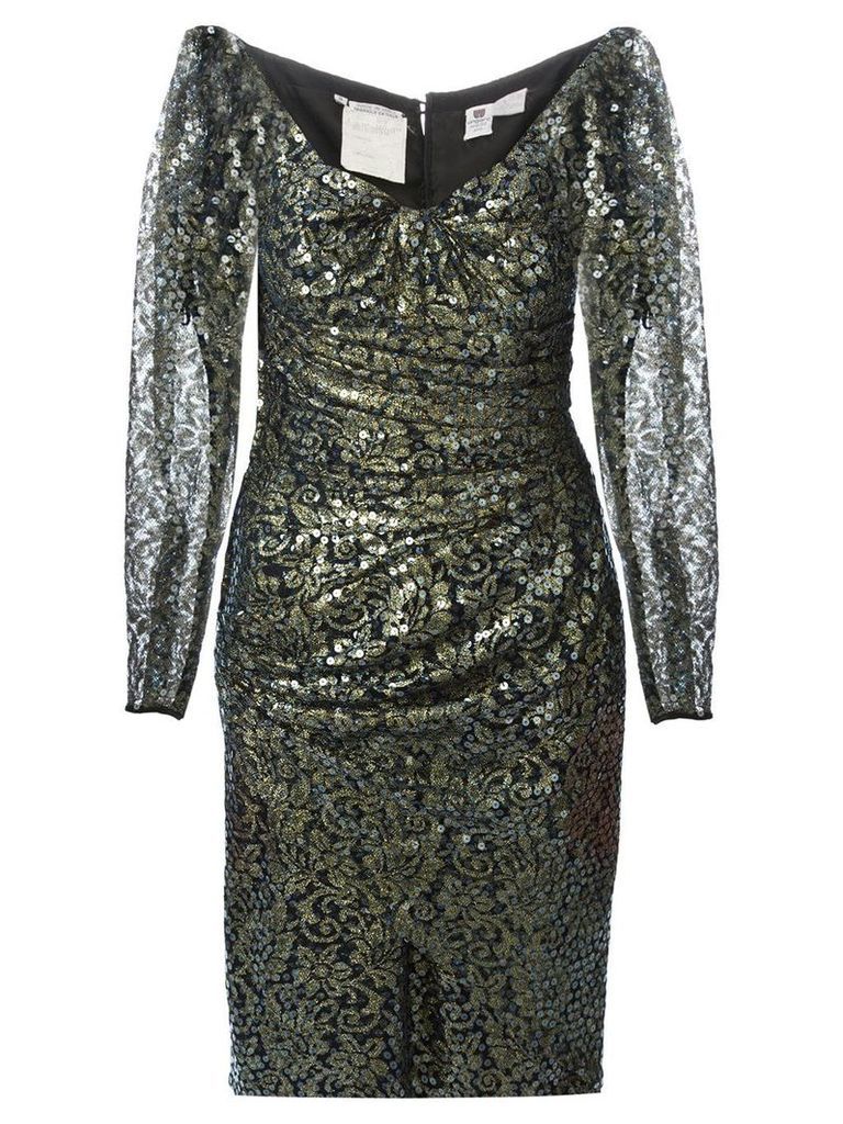 Emanuel Ungaro Pre-Owned sequin and lace dress - Black
