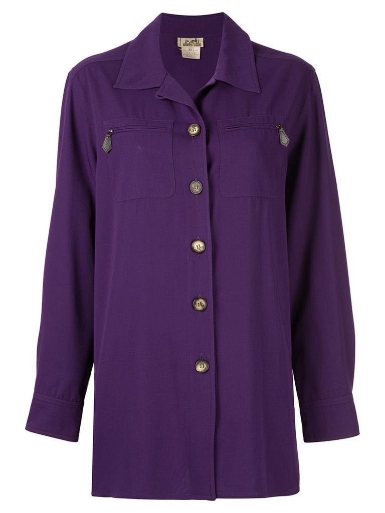 Hermès pre-owned oversized shirt - PURPLE