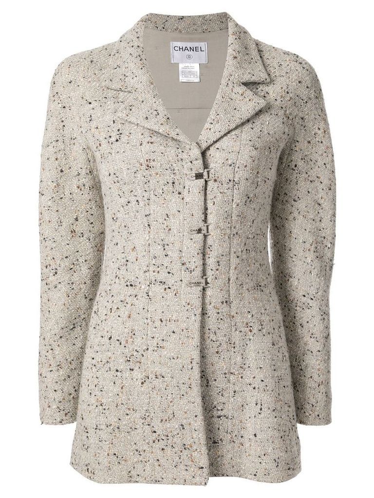 Chanel Pre-Owned tweed long sleeve jacket - Grey