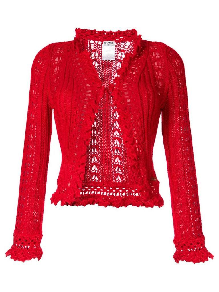 Chanel Pre-Owned crochet cardigan - Red