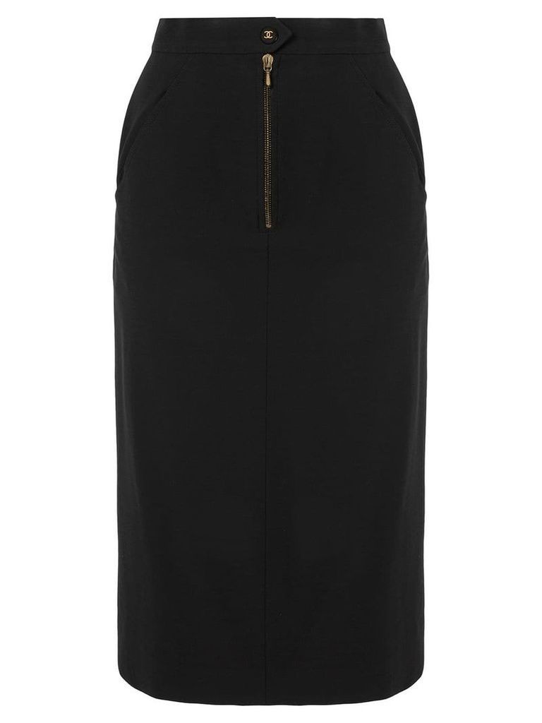 Chanel Pre-Owned 1980s CC logo skirt - Black
